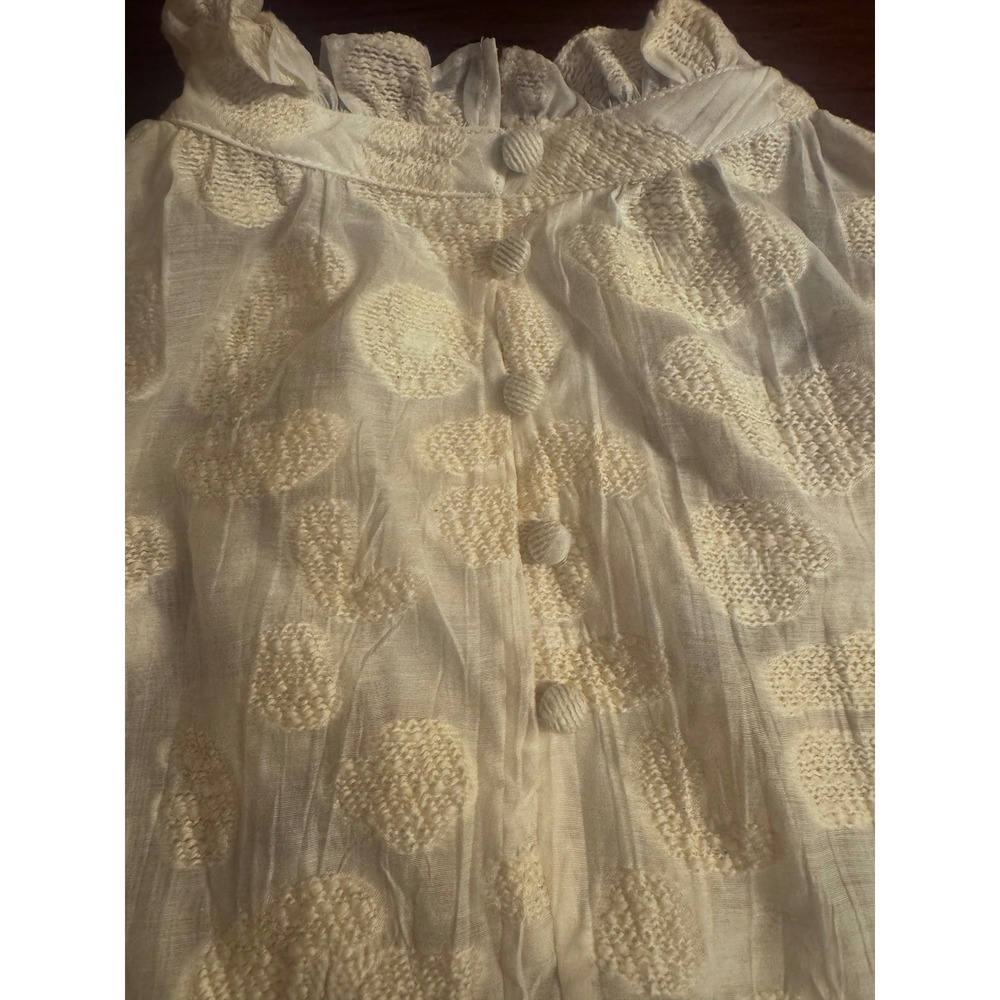Hunter Bell New York Ivory Puff Sleeve Blouse Size Lge Cottagecore Coquette - Picture 5 of 7